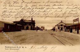 Kolonien Deutsch-Südwestafrika Swakopmund Kaiser Wilhelmstraße Stpl. Swakopmund 31.3.09 I-II (Eckbug) Colonies - Histoire