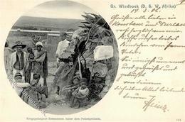 Kolonien Deutsch-Südwestafrika Winhoek Kriegsgefangene Hottentotten Stpl. Karibib 16/3 06 U. Kaiserl. Schutztruppe Für S - History