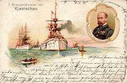 Kolonien Kiautschou 1. Kreuzerdivision Vor Kiautschou Litho I-II Colonies - Histoire