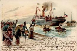Kolonien Kiautschou Dampfer Nach China Sign. Stöwer, Willy Gelaufen Im Reichsgebiet 1898 I-II Colonies - Histoire