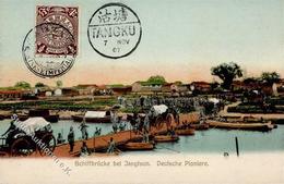 Kolonien Kiautschou Schiffbrücke Bei Jangtsun Deutsche Pioniere 1907 I-II Colonies - History