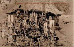 Kolonien Deutsch Neuguinea Neu Mecklenburg Einheimische Maskentanz 1910 Stpl. Rabaul I-II Colonies - Geschiedenis