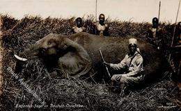 Kolonien Deutsch Ostafrika Elefantenjagd I-II (Klebereste RS) Colonies - Storia