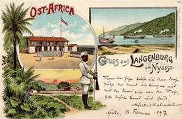 Kolonien Deutsch Ostafrika Langenburg Am Nyassa Im Reichsgebiet Gelaufen Lithographie 1897 I-II Colonies - History