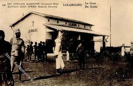 Kolonien Deutsch-Ostafrika Tanganjikabahn Station Lulanguru Stpl. Belgische Besetzungszeit I-II Colonies - History