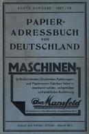 AK-Geschichte Papier Adressbuch Von Deutschland 1927/28 Verlag Der Papier Zeitung 1532 Seiten Anzeigen Anhang 88 Seiten  - Storia