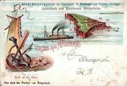 Vorläufer Helgoland Raddampfer 1892 I-II (fleckig) - Non Classificati