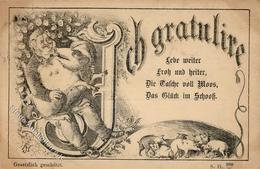 Vorläufer 1887 Glückwunsch Schweine I-II Cochon - Unclassified