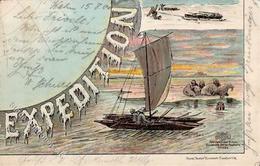 Expedition Nordpol Expedition Nansen Puzzle 1 V. 4 Teilen Lithographie 1900 I-II (Eckbug) - Ohne Zuordnung