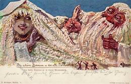 Berggesichter Sign. Hansen Die Schöne Bernina Und Der Alte Morteratsch Künstler-Karte 1897 I-II Face à La Montagne - Märchen, Sagen & Legenden