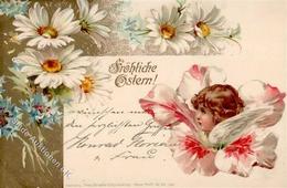 Blüte Mit Menschengesicht Ostern Verlag TSN 211 Geprägt Künstlerkarte 1904 I-II Paques - Blumen