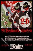 Schützenfest Mainz 26. Verbandsschießen Künstlerkarte 1913 I-II - Shooting (Weapons)