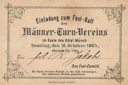 Turnen Einladung Zum Fest-Ball Des Männer Turn Vereins Hotel Münch 1885 II (fleckig, Bug) - Atletica