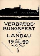 Studentika LANDAU,Pfalz - Klappkarte Gymnasien-VERBRÜDERUNGSFEST 1929 I - Unclassified