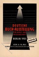 BERLIN (1000) - DEUTSCHE BUCH-AUSSTELLUNG 1951 Mit S-o I - War 1914-18