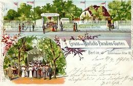Berlin (1000) Gasthaus Paradies Garten Warlich Schhönhauser Allee 1900 II (Einriss) - War 1914-18