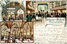 Berlin (1000) Gasthaus Reichshallen Leipzigerstrasse 77 1899 II (Stauchungen) - War 1914-18