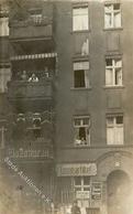 Berlin Friedrichshain (1000) Eisenhandlung H. Brückner Gürtelstrasse 14 über Karl Sartoli Glaserei 1914 II (Abschürfung  - Guerra 1914-18