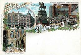 Berlin Mitte (1000) Gasthaus Hopfenblüthe Denkmal Friedrich Der Große  Lithographie II- (Mittelbug) - War 1914-18
