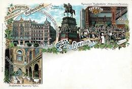 Berlin Mitte (1000) Gasthaus Hopfenblüthe Denkmal Friedrich Der Große  Lithographie II- (Mittelbug) - Weltkrieg 1914-18