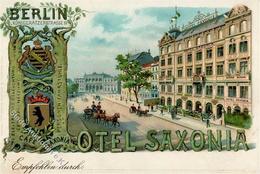 Berlin Mitte (1000) Hotel Saxonia Königgrätzerstrasse  Werbe AK II (Stauchung, Keine AK-Einteilung) - Weltkrieg 1914-18