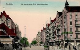 Neukölln (1000) Hermannstrasse Siegfriedstrasse Straßenbahn I- - War 1914-18
