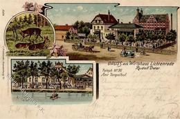 Tempelhof (1000) Gasthaus Lichtenrade Rudolf Deter 1907 I-II (fleckig) - War 1914-18