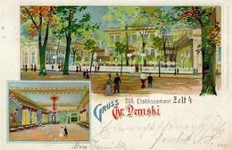 Tiergarten (1000) Gasthaus Zelt 4 Chr. Demski Lithographie 1903 I-II - Weltkrieg 1914-18