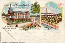 Wannsee (1000) Gasthaus Schloss Wannsee  Lithographie 1900 I-II - Weltkrieg 1914-18