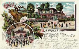 Zehlendorf (1000) Schützenhaus H. Warnicke Lithographie 1905 II. (Einriss, Ecken Abgest.,Stauchung) - Weltkrieg 1914-18