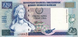 CYPRUS 20 POUNDS 2004 EXF-AU P-63c REPLACEMENT PREFIX "Z" "free Shipping Via Registered Air Mail" - Chypre