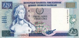CYPRUS 20 POUNDS 2004 EXF-AU P-63c REPLACEMENT PREFIX "Z" "free Shipping Via Registered Air Mail" - Zypern