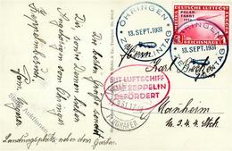 Zeppelinpost, DR Öhringen-Frankfurt, Si.128A, ÖHRINGEN ZEPPELINTAG 13.SEPT.1931" Auf 1 RM Polarfahrt, Mi.Nr.456, Roter B - Zeppeline