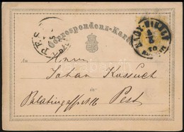 1870 Díjjegyes Levelez?lap ,,NAGY-MIHÁLY ZEMPL. MEGYE' (Gudlin 250 Pont) - Other & Unclassified
