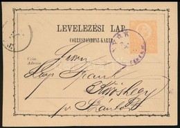 1875 Díjjegyes Levelez?lap, Ibolya ,,NYÉK FEHER M' Bélyegzéssel (Gudlin Nem Említi, A Kék Bélyegzés 600 Pont) - Other & Unclassified