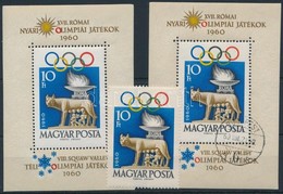 ** O 1960 Római Olimpia Postatiszta és Bélyegzett Blokk és Blokkból Kitépett Bélyeg (12.500) - Other & Unclassified