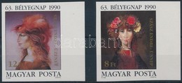 ** 1990 Bélyegnap (63.) - Festmények (XXII.) Vágott ívszéli Sor (4.500) - Other & Unclassified