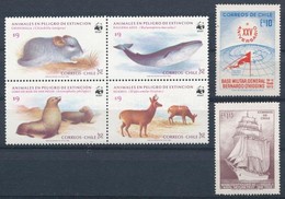 ** Chile 1968-1984 WWF 4-es Tömb + 2 Db önálló érték Stecklapon - Other & Unclassified