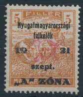 (*) Nyugat-Magyarország II. 1921 Arató 5f Bodor Vizsgálójellel (*12.500) - Altri & Non Classificati