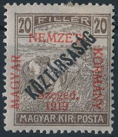 * Szeged 1919 Arató/Köztársaság 20f Bodor Vizsgálójellel (7.000) - Other & Unclassified