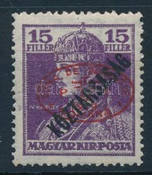 ** Debrecen I. 1919 Károly/Köztársaság 15f Piros Felülnyomással, Garancia Nélkül (**55.000) - Other & Unclassified