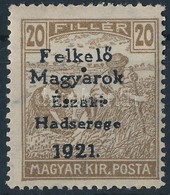 ** Nyugat-Magyarország V. 1921 Arató 20f Hármaslyukasztással, Garancia Nélkül (**35.000) - Other & Unclassified