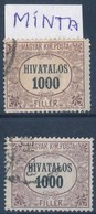 O 1921 Hivatalos 1000f Hiba A 'KIR' Szónál: Az 'I' Bet? Er?sen Hiányos + Támpéldány - Altri & Non Classificati