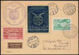 1937 Balaton Körrepülés Levelez?lap Kétféle Levélzáróval  'PÉCS' + 'KALOCSA' - Budapest - Altri & Non Classificati