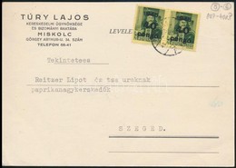 1946 (6. Díjszabás) Távolsági Levelez?lap Kisegít? 2 X 40P/8f Bérmentesítéssel, Az El?z? Díjszabás Szerint Bérmentesítve - Other & Unclassified