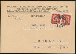 1946 (18. Díjszabás) Helyi Levelez?lap Milpeng?s 2 X 100mP Bérmentesítéssel, 40mP-vel Túl Bérmentesítve - Other & Unclassified