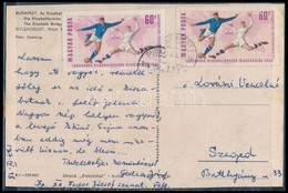 1966 Labdarúgó VB 60f Képeslapon, Színelcsúszás + Támpéldány - Other & Unclassified