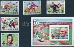 ** 1977 Sport; Labdarúgó VB Fogazott Sor Mi 811-815 + Vágott Blokk Mi 70 - Autres & Non Classés