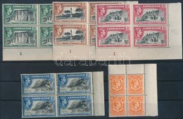 ** 1938 Mi 107A, 108B, 109B, 110CX, 111C, 112D, 113C, 114C, 115C, 116D, 117A / ívsarki / ívszéli Négyes Tömbökben - Other & Unclassified