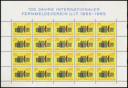 ** 1965 100 éves A Nemzetközi Távközlési Unió (ITU) Kisív Mi 458 - Altri & Non Classificati